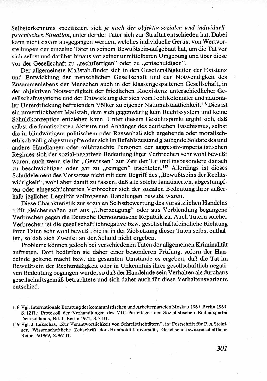 Strafrecht [Deutsche Demokratische Republik (DDR)], Allgemeiner Teil, Lehrbuch 1976, Seite 301 (Strafr. DDR AT Lb. 1976, S. 301)