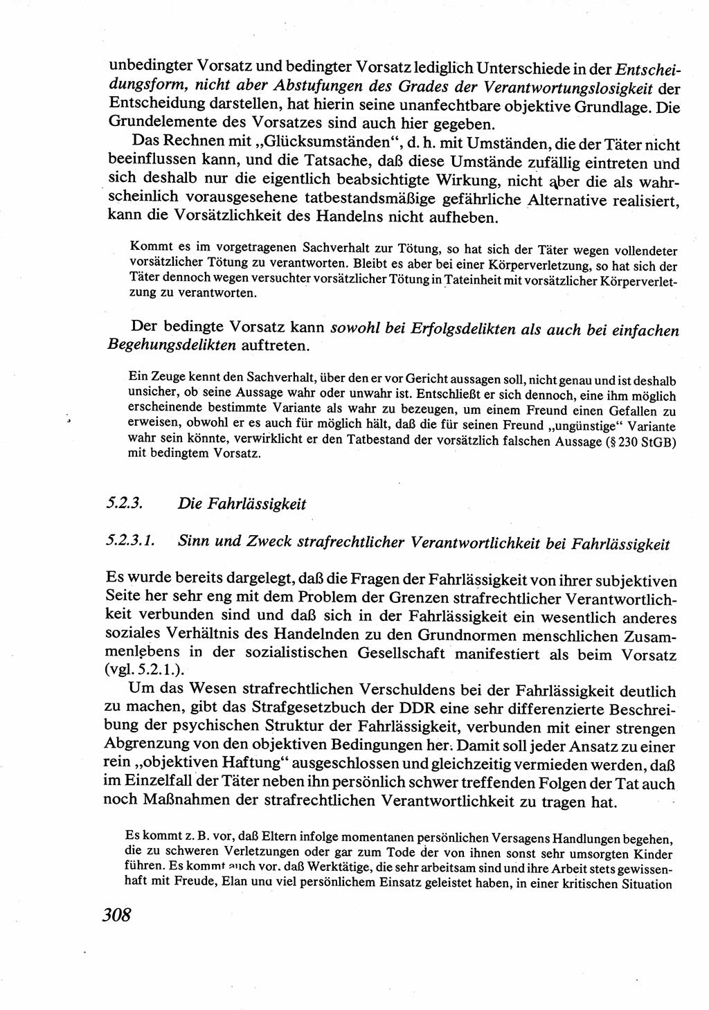 Strafrecht [Deutsche Demokratische Republik (DDR)], Allgemeiner Teil, Lehrbuch 1976, Seite 308 (Strafr. DDR AT Lb. 1976, S. 308)
