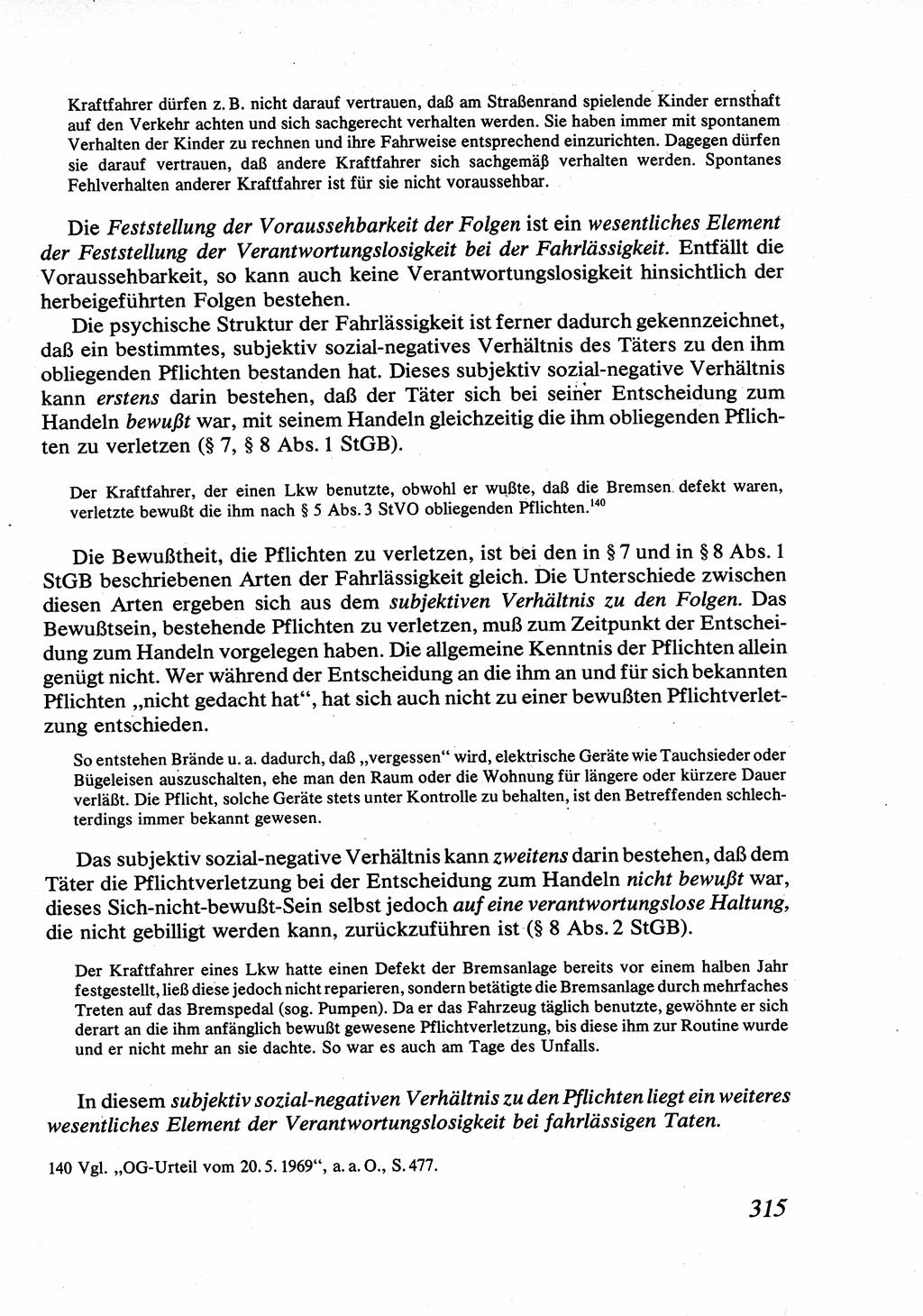 Strafrecht [Deutsche Demokratische Republik (DDR)], Allgemeiner Teil, Lehrbuch 1976, Seite 315 (Strafr. DDR AT Lb. 1976, S. 315)