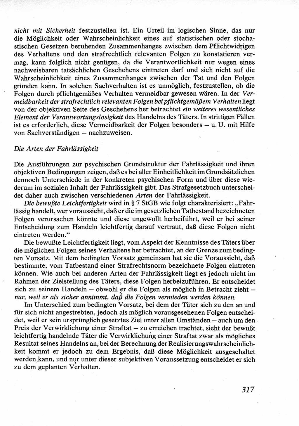 Strafrecht [Deutsche Demokratische Republik (DDR)], Allgemeiner Teil, Lehrbuch 1976, Seite 317 (Strafr. DDR AT Lb. 1976, S. 317)