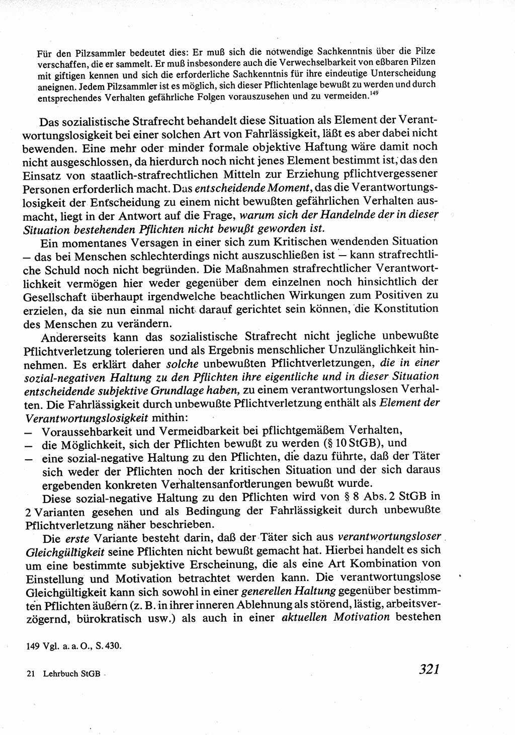 Strafrecht [Deutsche Demokratische Republik (DDR)], Allgemeiner Teil, Lehrbuch 1976, Seite 321 (Strafr. DDR AT Lb. 1976, S. 321)