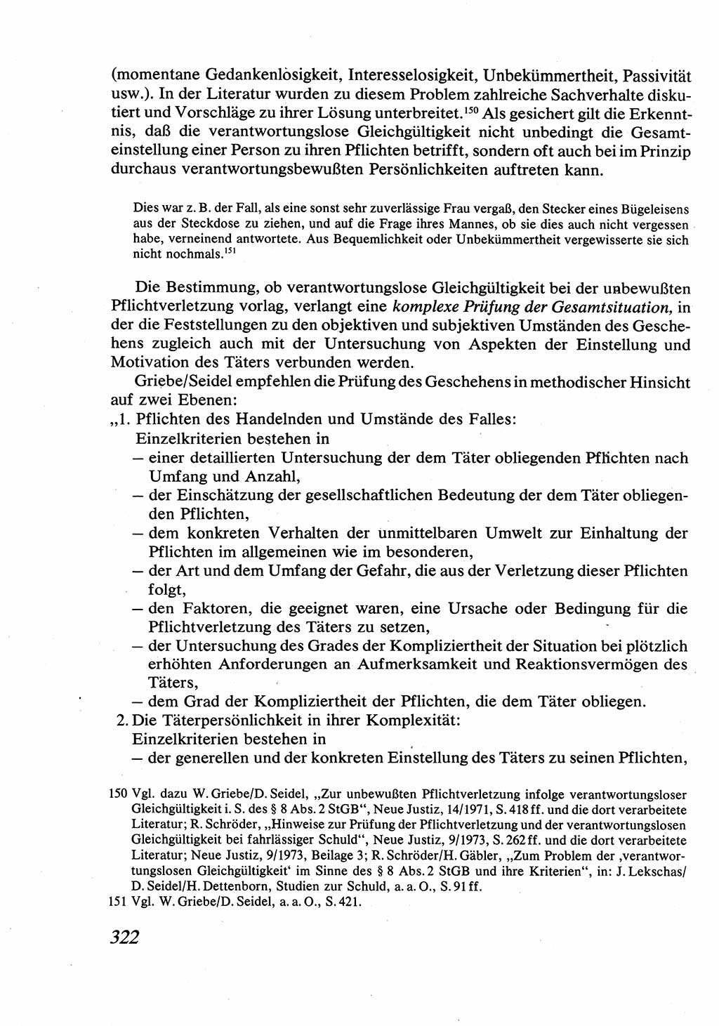 Strafrecht [Deutsche Demokratische Republik (DDR)], Allgemeiner Teil, Lehrbuch 1976, Seite 322 (Strafr. DDR AT Lb. 1976, S. 322)