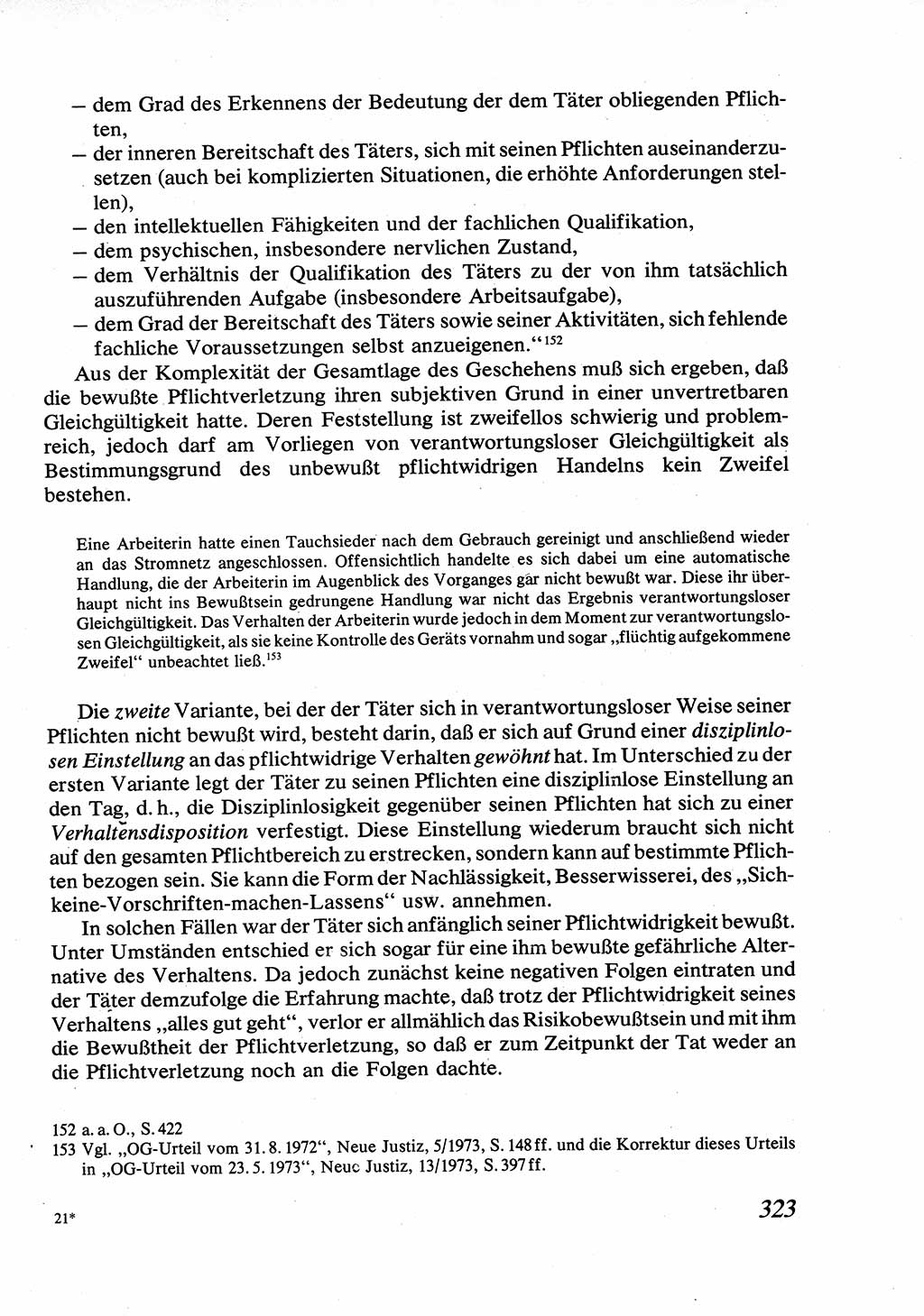 Strafrecht [Deutsche Demokratische Republik (DDR)], Allgemeiner Teil, Lehrbuch 1976, Seite 323 (Strafr. DDR AT Lb. 1976, S. 323)