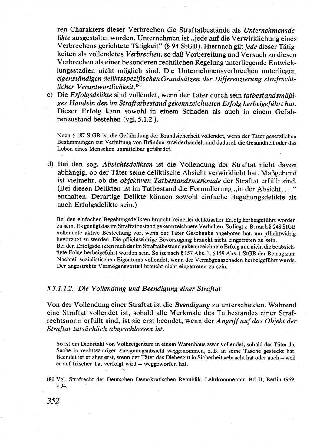 Strafrecht [Deutsche Demokratische Republik (DDR)], Allgemeiner Teil, Lehrbuch 1976, Seite 352 (Strafr. DDR AT Lb. 1976, S. 352)