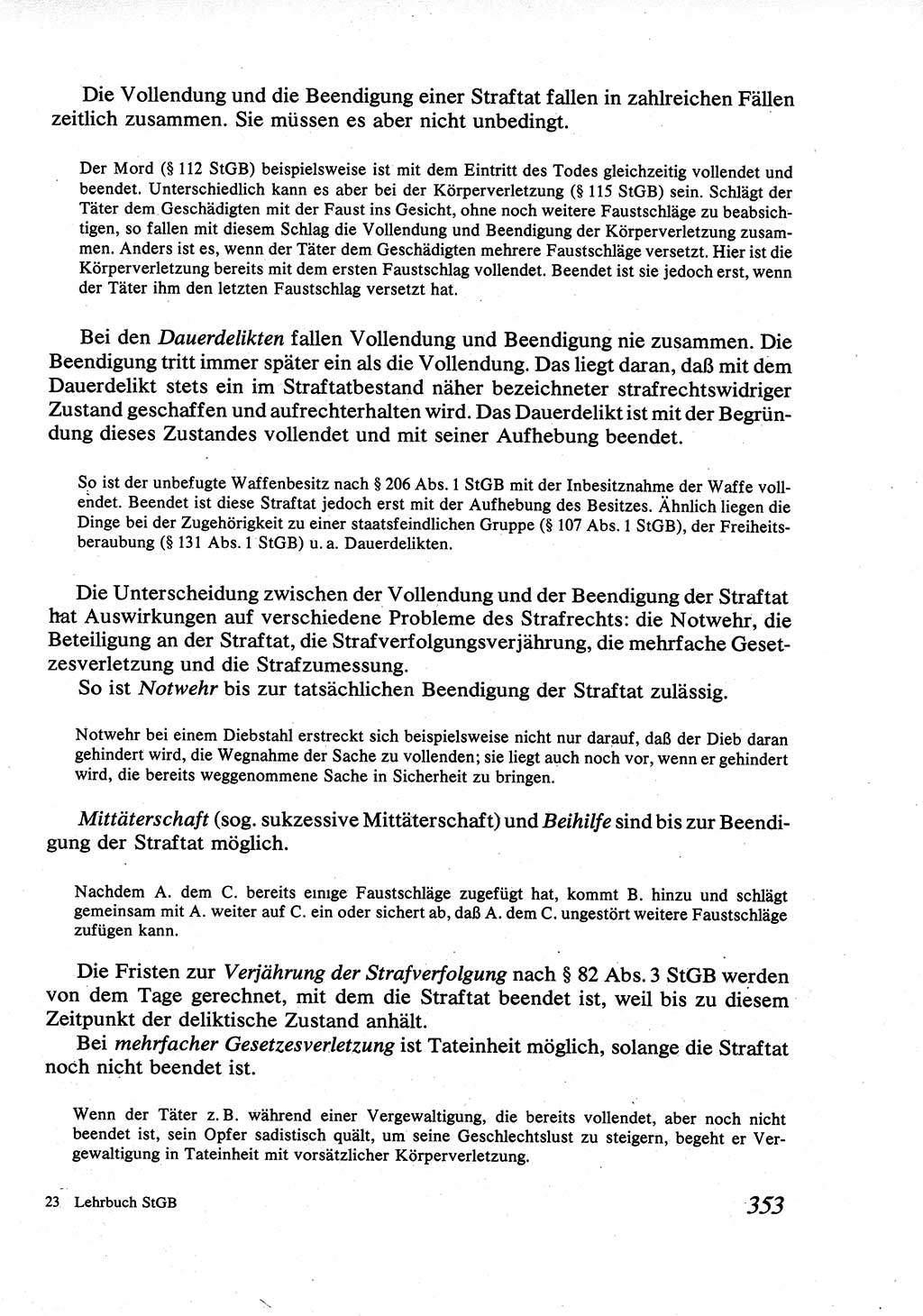 Strafrecht [Deutsche Demokratische Republik (DDR)], Allgemeiner Teil, Lehrbuch 1976, Seite 353 (Strafr. DDR AT Lb. 1976, S. 353)
