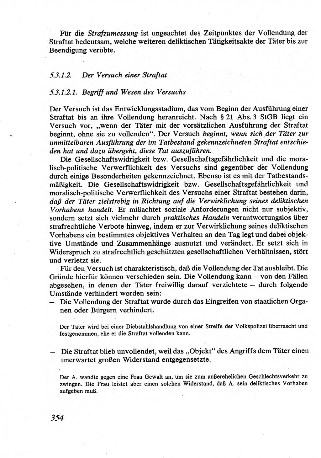 Strafrecht [Deutsche Demokratische Republik (DDR)], Allgemeiner Teil, Lehrbuch 1976, Seite 354 (Strafr. DDR AT Lb. 1976, S. 354)