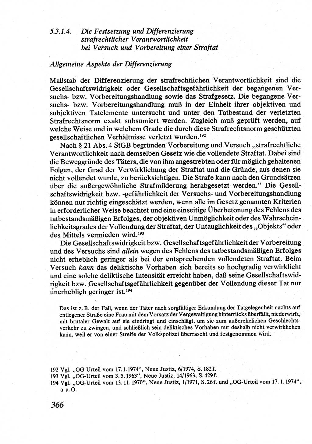 Strafrecht [Deutsche Demokratische Republik (DDR)], Allgemeiner Teil, Lehrbuch 1976, Seite 366 (Strafr. DDR AT Lb. 1976, S. 366)