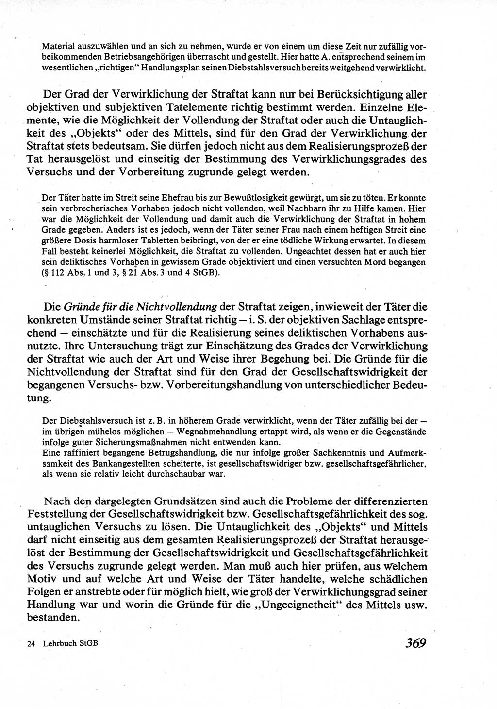 Strafrecht [Deutsche Demokratische Republik (DDR)], Allgemeiner Teil, Lehrbuch 1976, Seite 369 (Strafr. DDR AT Lb. 1976, S. 369)