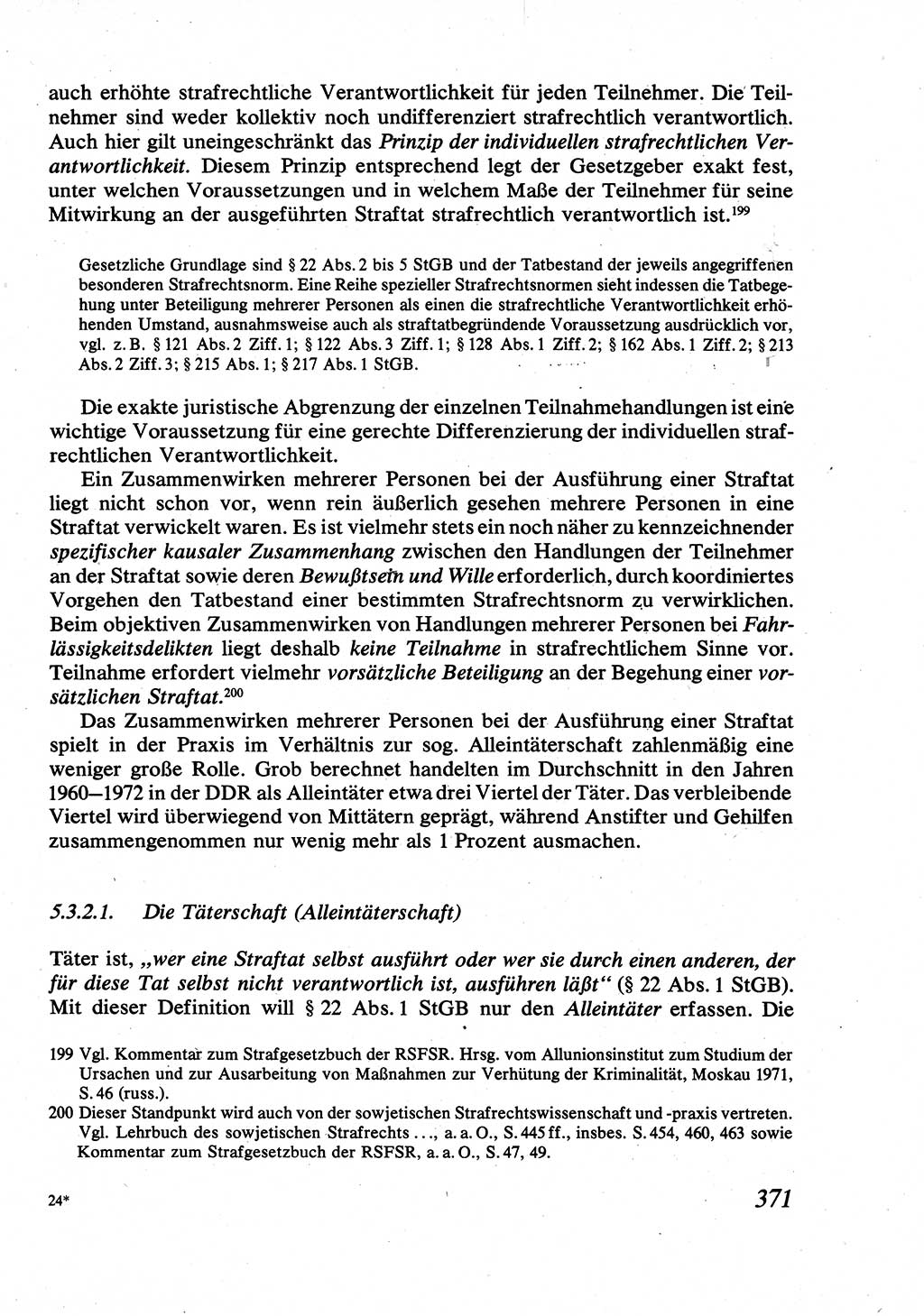 Strafrecht [Deutsche Demokratische Republik (DDR)], Allgemeiner Teil, Lehrbuch 1976, Seite 371 (Strafr. DDR AT Lb. 1976, S. 371)
