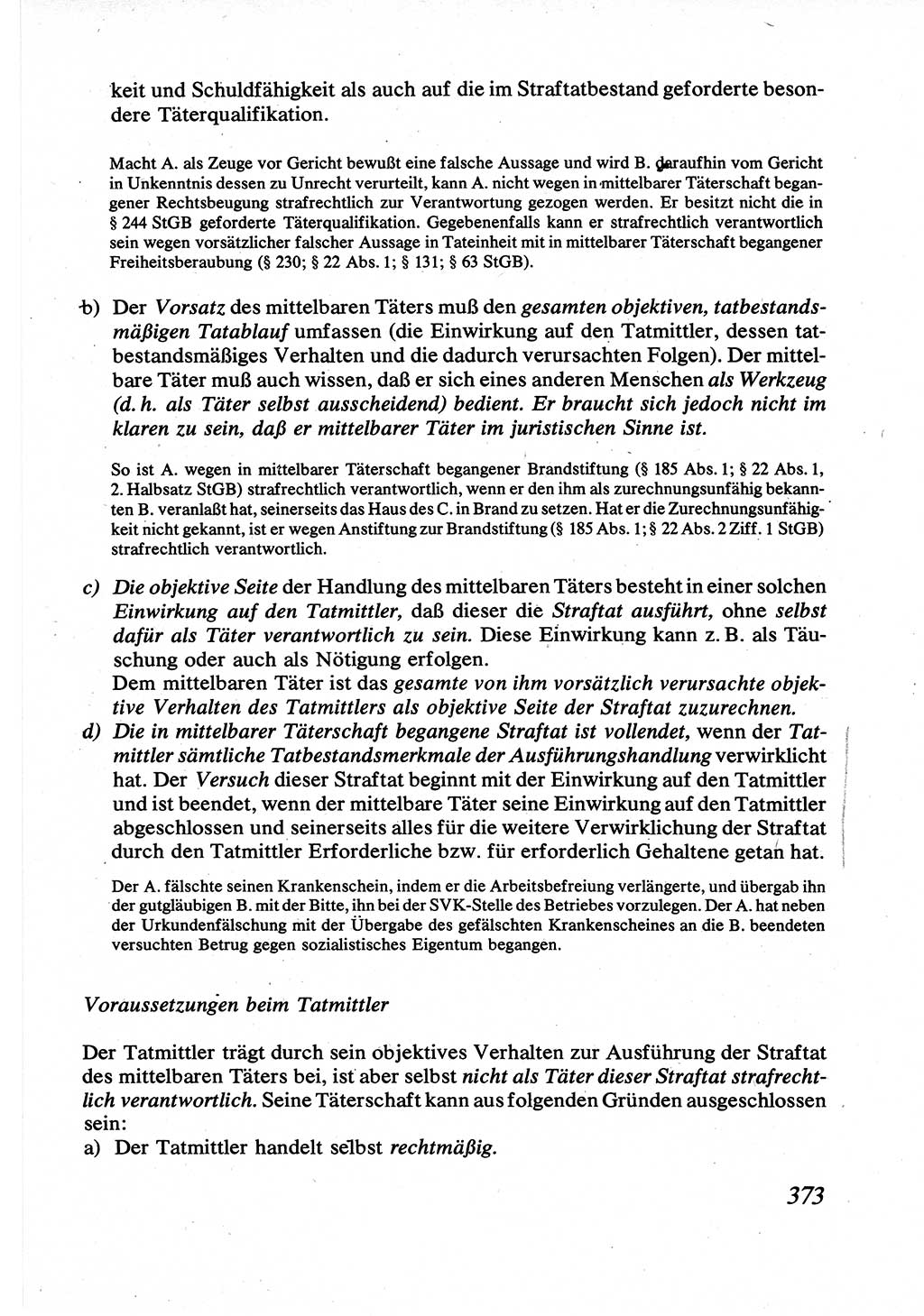 Strafrecht [Deutsche Demokratische Republik (DDR)], Allgemeiner Teil, Lehrbuch 1976, Seite 373 (Strafr. DDR AT Lb. 1976, S. 373)