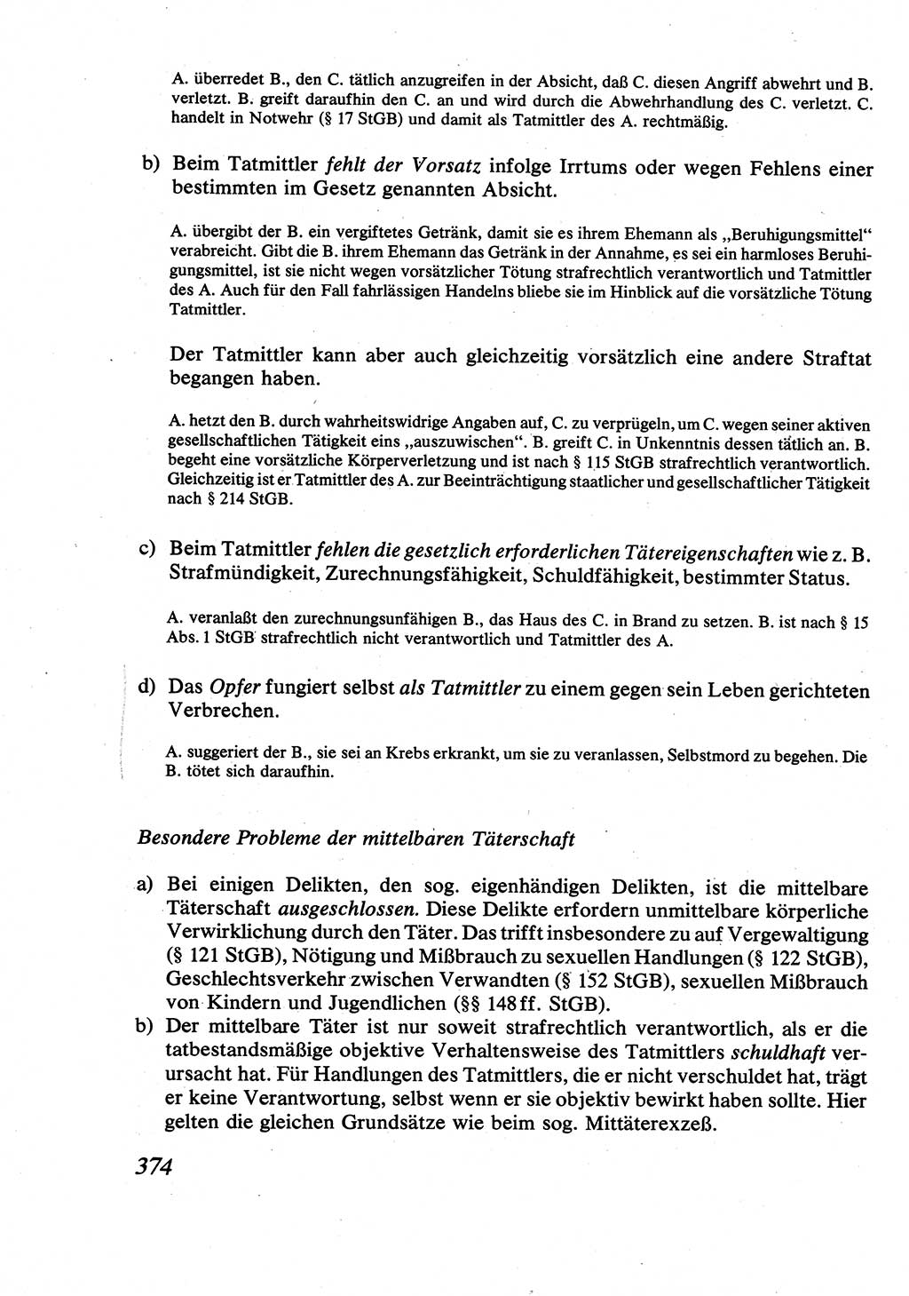 Strafrecht [Deutsche Demokratische Republik (DDR)], Allgemeiner Teil, Lehrbuch 1976, Seite 374 (Strafr. DDR AT Lb. 1976, S. 374)