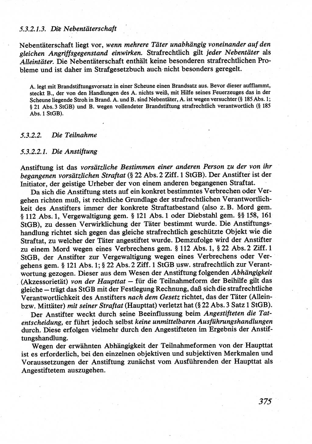 Strafrecht [Deutsche Demokratische Republik (DDR)], Allgemeiner Teil, Lehrbuch 1976, Seite 375 (Strafr. DDR AT Lb. 1976, S. 375)