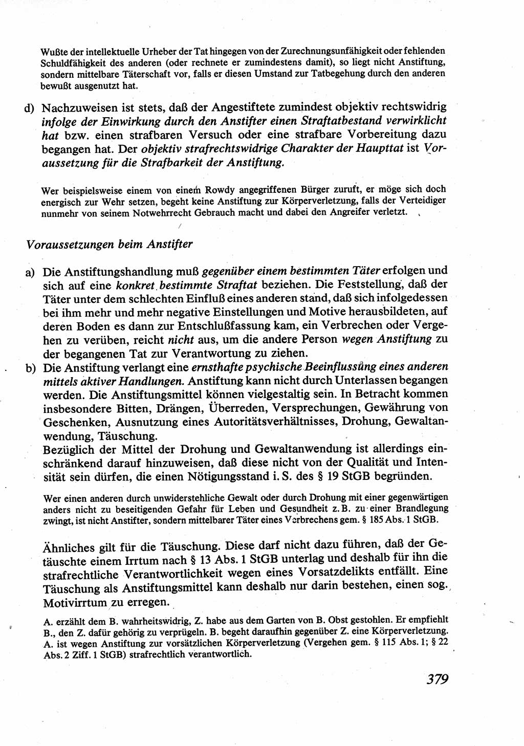 Strafrecht [Deutsche Demokratische Republik (DDR)], Allgemeiner Teil, Lehrbuch 1976, Seite 379 (Strafr. DDR AT Lb. 1976, S. 379)