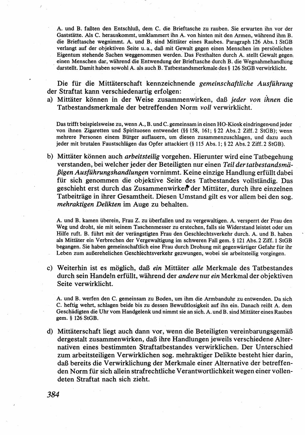 Strafrecht [Deutsche Demokratische Republik (DDR)], Allgemeiner Teil, Lehrbuch 1976, Seite 384 (Strafr. DDR AT Lb. 1976, S. 384)