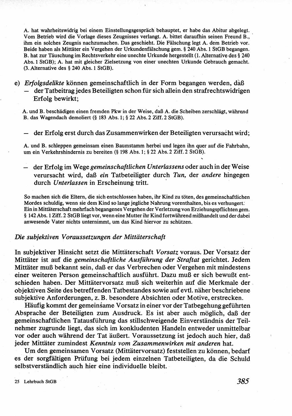 Strafrecht [Deutsche Demokratische Republik (DDR)], Allgemeiner Teil, Lehrbuch 1976, Seite 385 (Strafr. DDR AT Lb. 1976, S. 385)