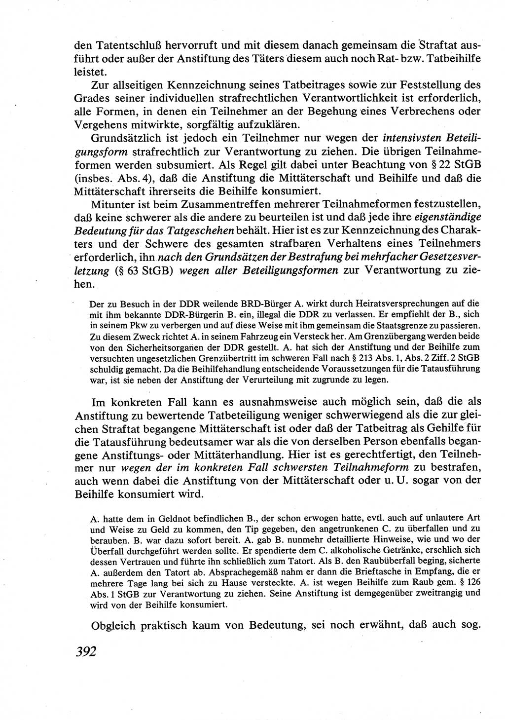 Strafrecht [Deutsche Demokratische Republik (DDR)], Allgemeiner Teil, Lehrbuch 1976, Seite 392 (Strafr. DDR AT Lb. 1976, S. 392)