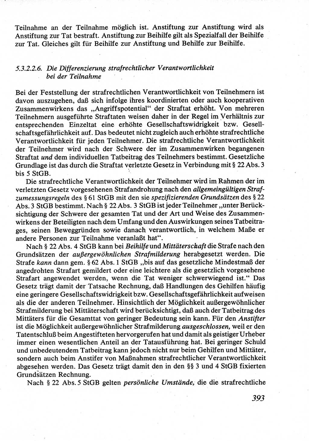 Strafrecht [Deutsche Demokratische Republik (DDR)], Allgemeiner Teil, Lehrbuch 1976, Seite 393 (Strafr. DDR AT Lb. 1976, S. 393)