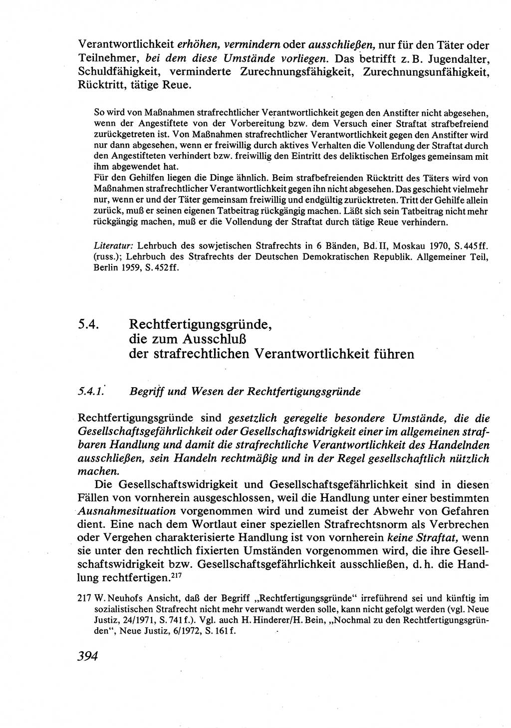 Strafrecht [Deutsche Demokratische Republik (DDR)], Allgemeiner Teil, Lehrbuch 1976, Seite 394 (Strafr. DDR AT Lb. 1976, S. 394)