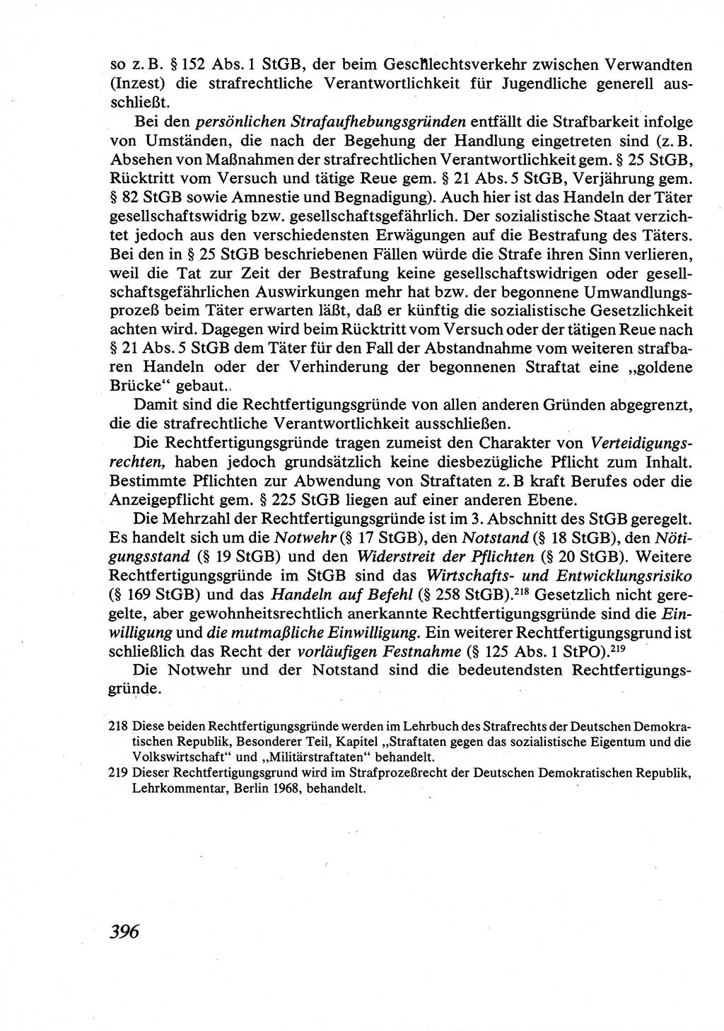 Strafrecht [Deutsche Demokratische Republik (DDR)], Allgemeiner Teil, Lehrbuch 1976, Seite 396 (Strafr. DDR AT Lb. 1976, S. 396)