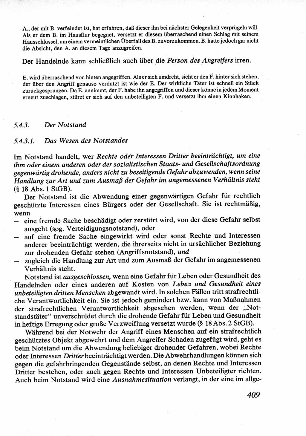 Strafrecht [Deutsche Demokratische Republik (DDR)], Allgemeiner Teil, Lehrbuch 1976, Seite 409 (Strafr. DDR AT Lb. 1976, S. 409)