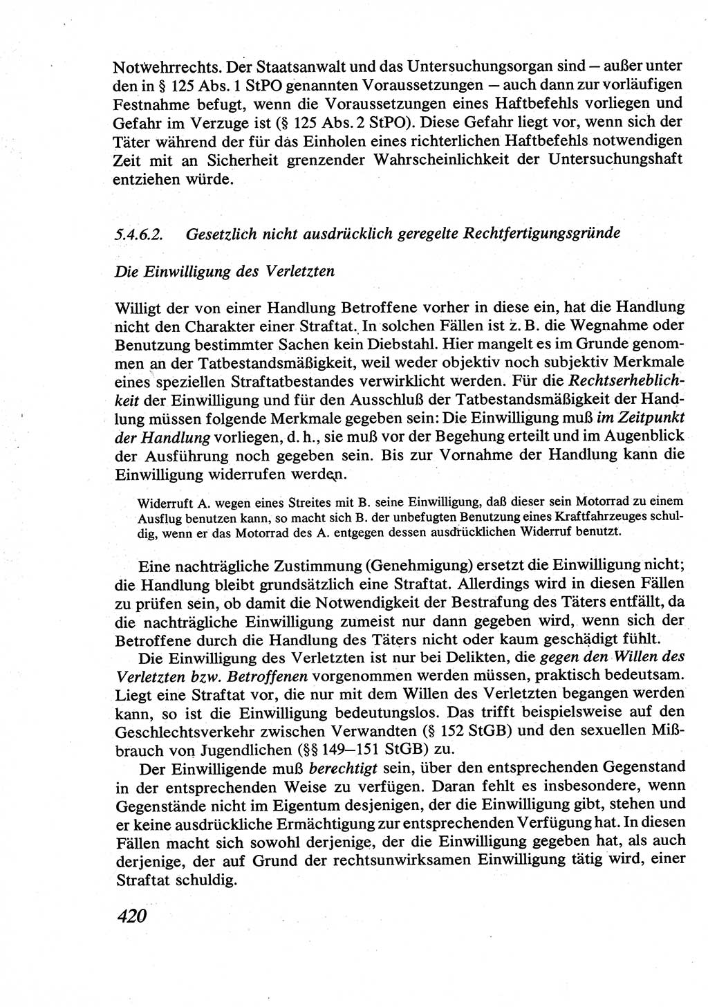 Strafrecht [Deutsche Demokratische Republik (DDR)], Allgemeiner Teil, Lehrbuch 1976, Seite 420 (Strafr. DDR AT Lb. 1976, S. 420)