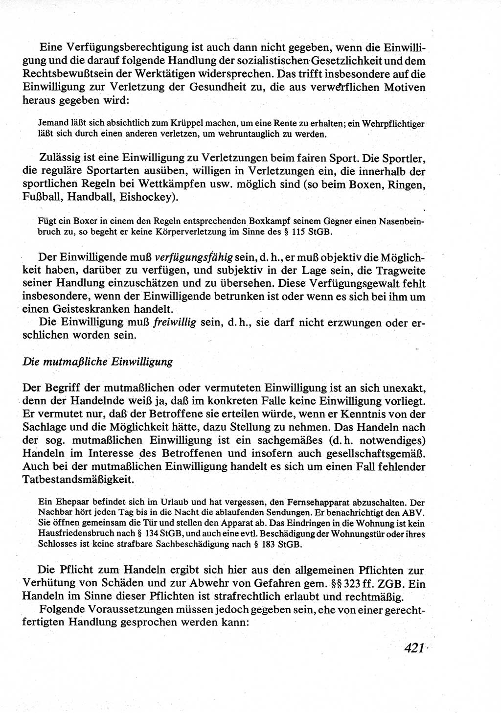 Strafrecht [Deutsche Demokratische Republik (DDR)], Allgemeiner Teil, Lehrbuch 1976, Seite 421 (Strafr. DDR AT Lb. 1976, S. 421)