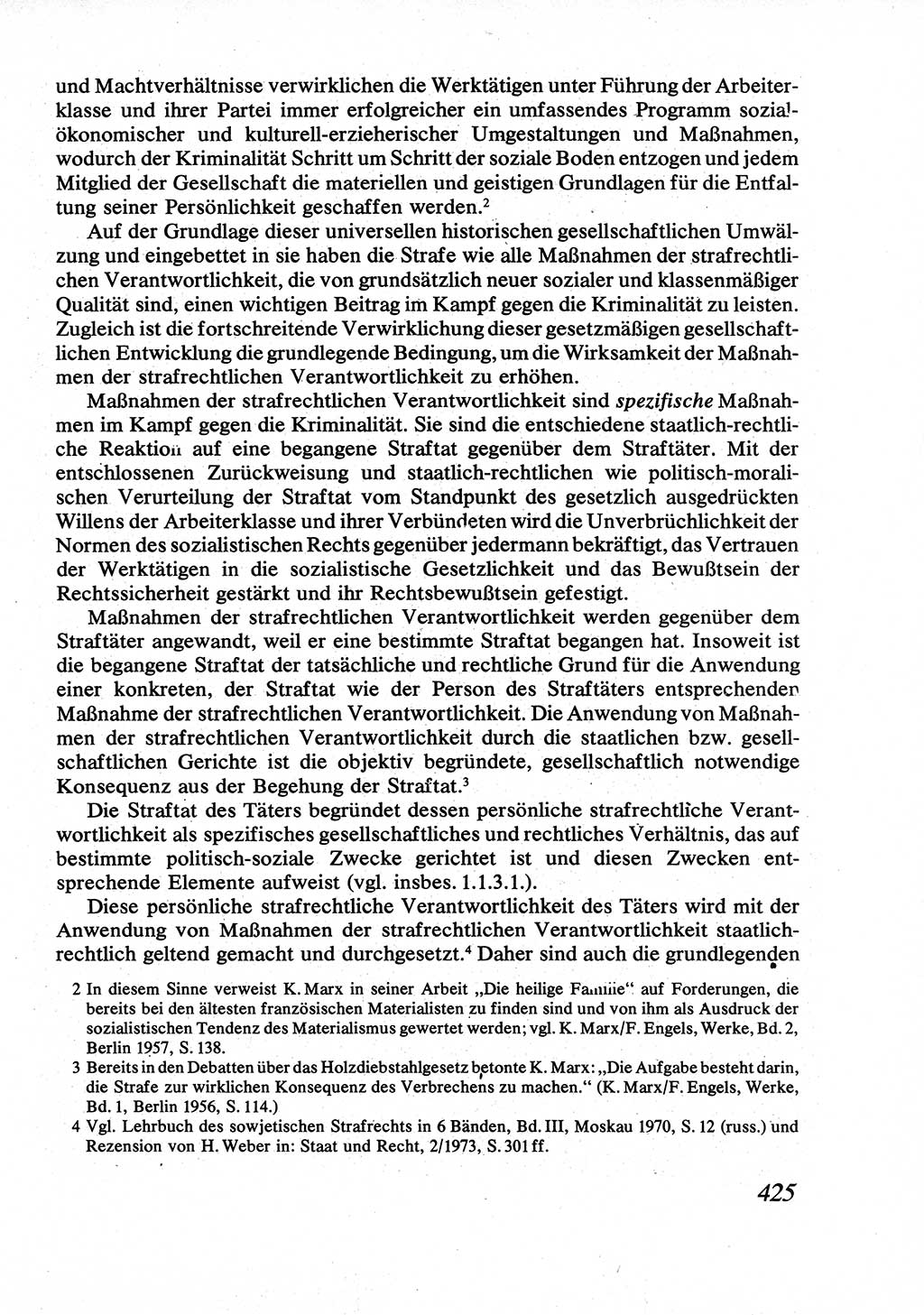 Strafrecht [Deutsche Demokratische Republik (DDR)], Allgemeiner Teil, Lehrbuch 1976, Seite 425 (Strafr. DDR AT Lb. 1976, S. 425)