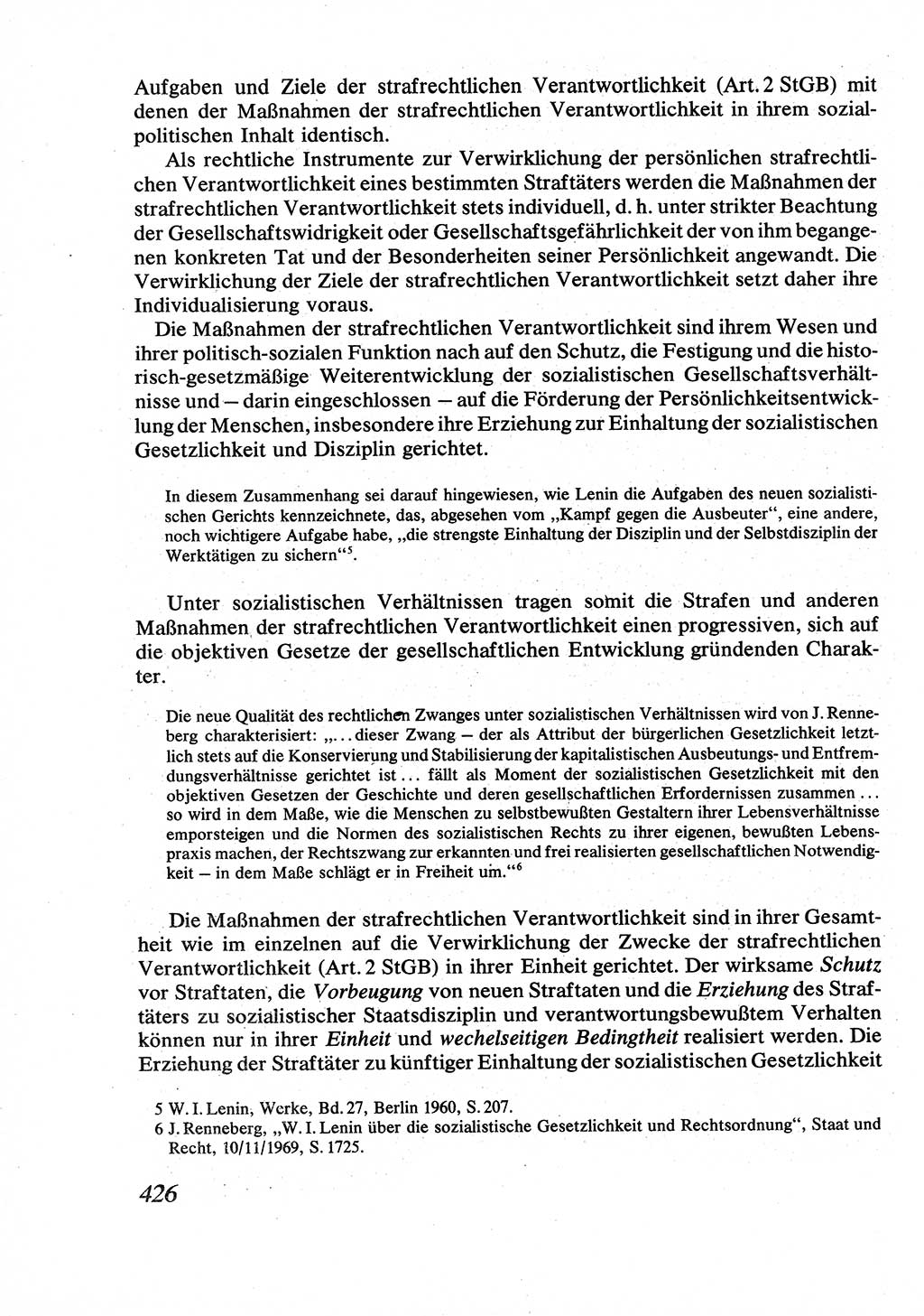 Strafrecht [Deutsche Demokratische Republik (DDR)], Allgemeiner Teil, Lehrbuch 1976, Seite 426 (Strafr. DDR AT Lb. 1976, S. 426)