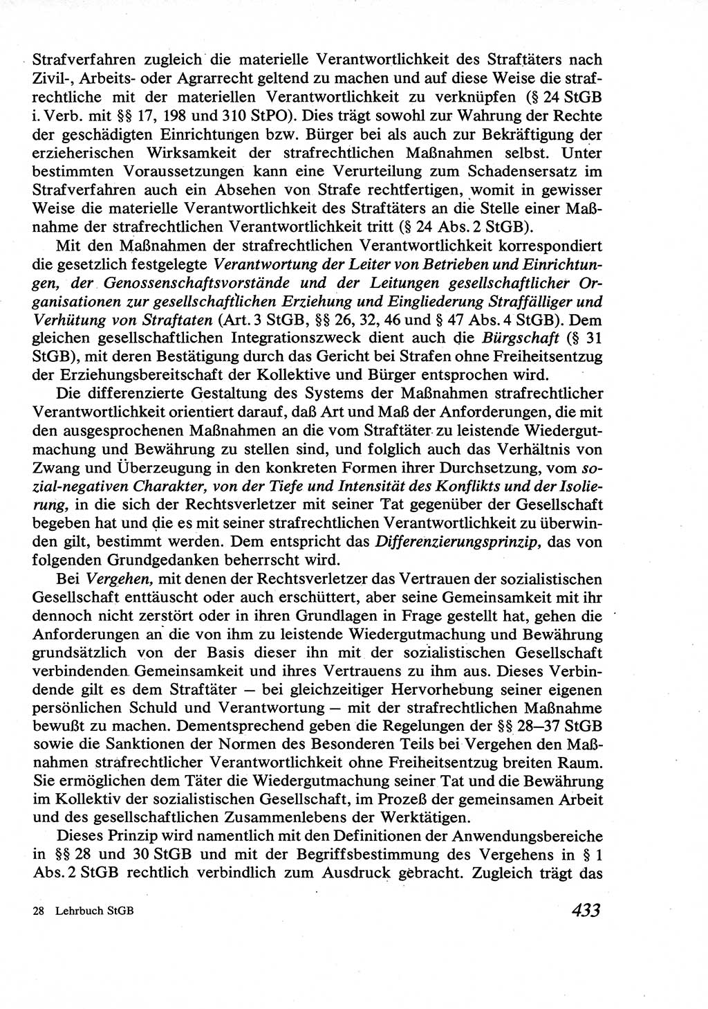 Strafrecht [Deutsche Demokratische Republik (DDR)], Allgemeiner Teil, Lehrbuch 1976, Seite 433 (Strafr. DDR AT Lb. 1976, S. 433)