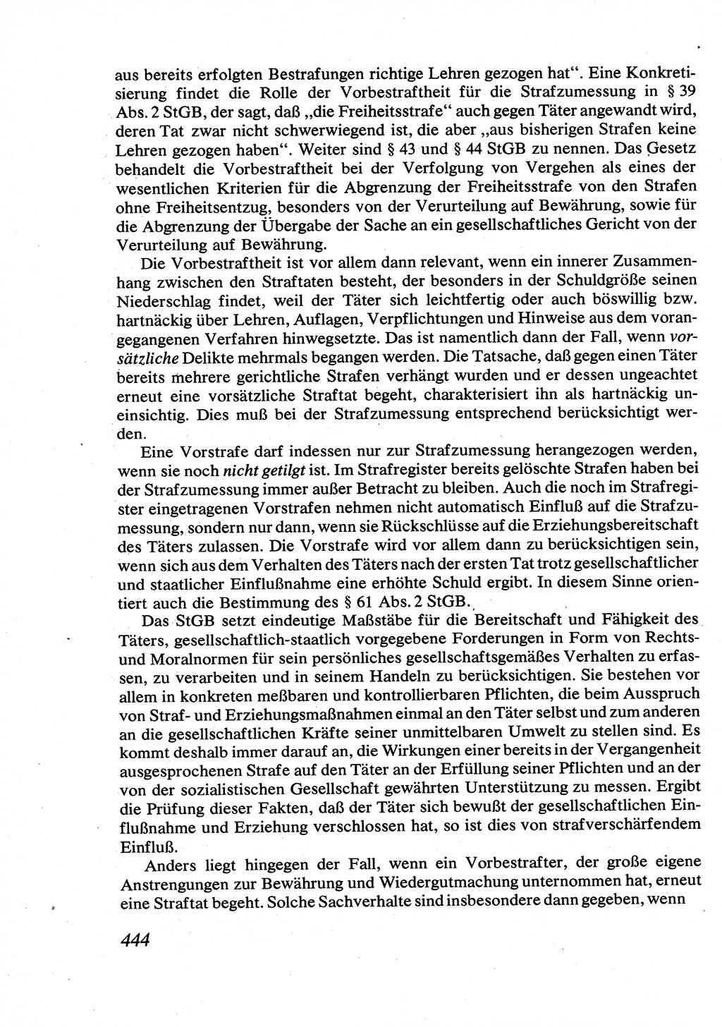 Strafrecht [Deutsche Demokratische Republik (DDR)], Allgemeiner Teil, Lehrbuch 1976, Seite 444 (Strafr. DDR AT Lb. 1976, S. 444)