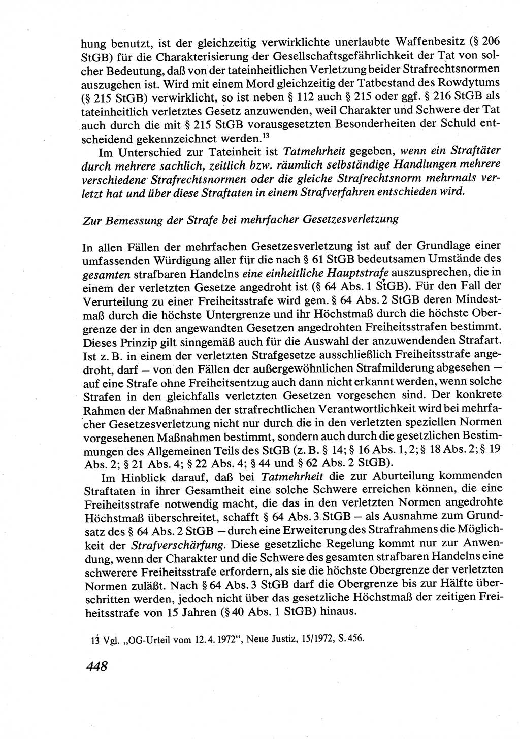 Strafrecht [Deutsche Demokratische Republik (DDR)], Allgemeiner Teil, Lehrbuch 1976, Seite 448 (Strafr. DDR AT Lb. 1976, S. 448)