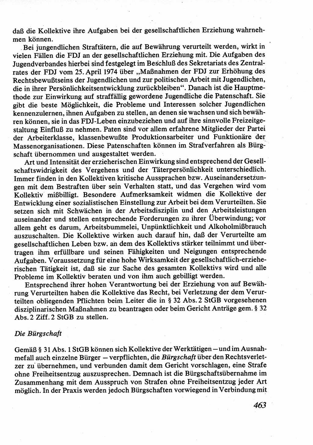 Strafrecht [Deutsche Demokratische Republik (DDR)], Allgemeiner Teil, Lehrbuch 1976, Seite 463 (Strafr. DDR AT Lb. 1976, S. 463)