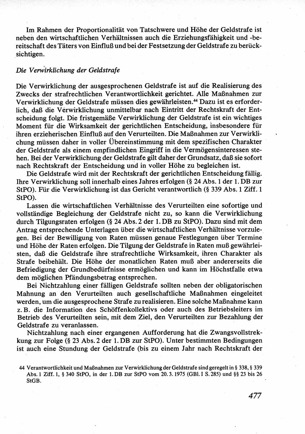 Strafrecht [Deutsche Demokratische Republik (DDR)], Allgemeiner Teil, Lehrbuch 1976, Seite 477 (Strafr. DDR AT Lb. 1976, S. 477)