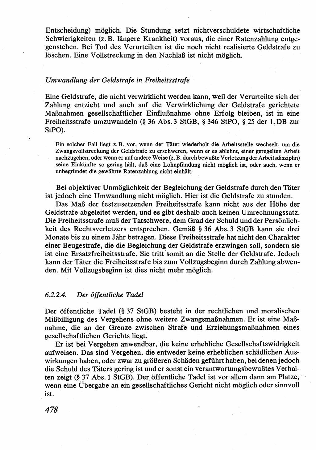 Strafrecht [Deutsche Demokratische Republik (DDR)], Allgemeiner Teil, Lehrbuch 1976, Seite 478 (Strafr. DDR AT Lb. 1976, S. 478)