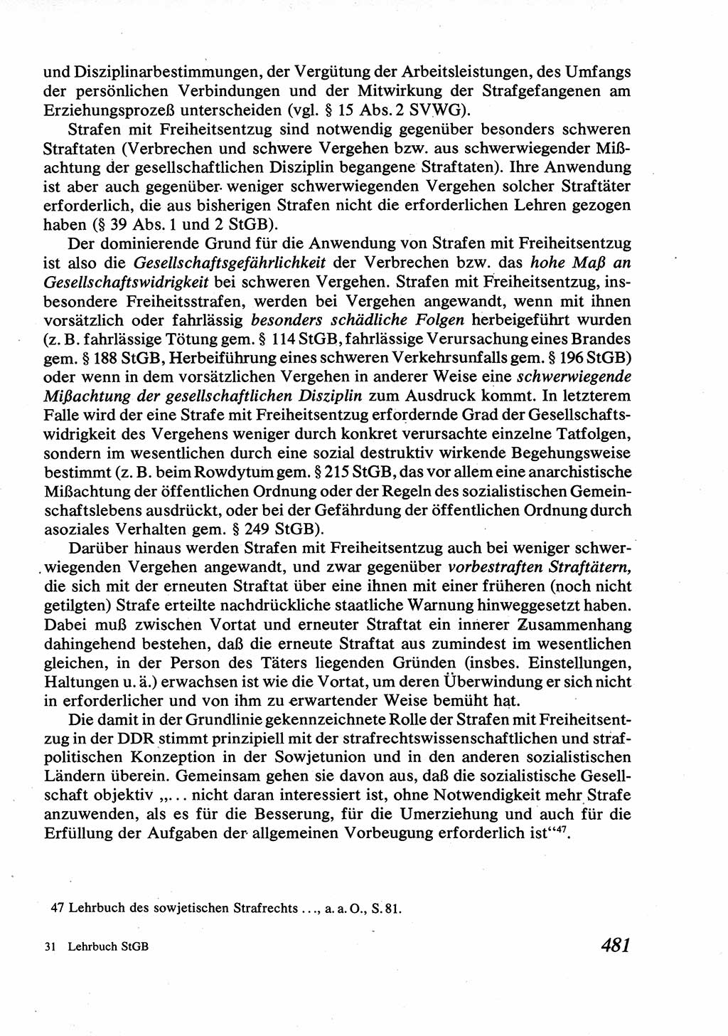 Strafrecht [Deutsche Demokratische Republik (DDR)], Allgemeiner Teil, Lehrbuch 1976, Seite 481 (Strafr. DDR AT Lb. 1976, S. 481)