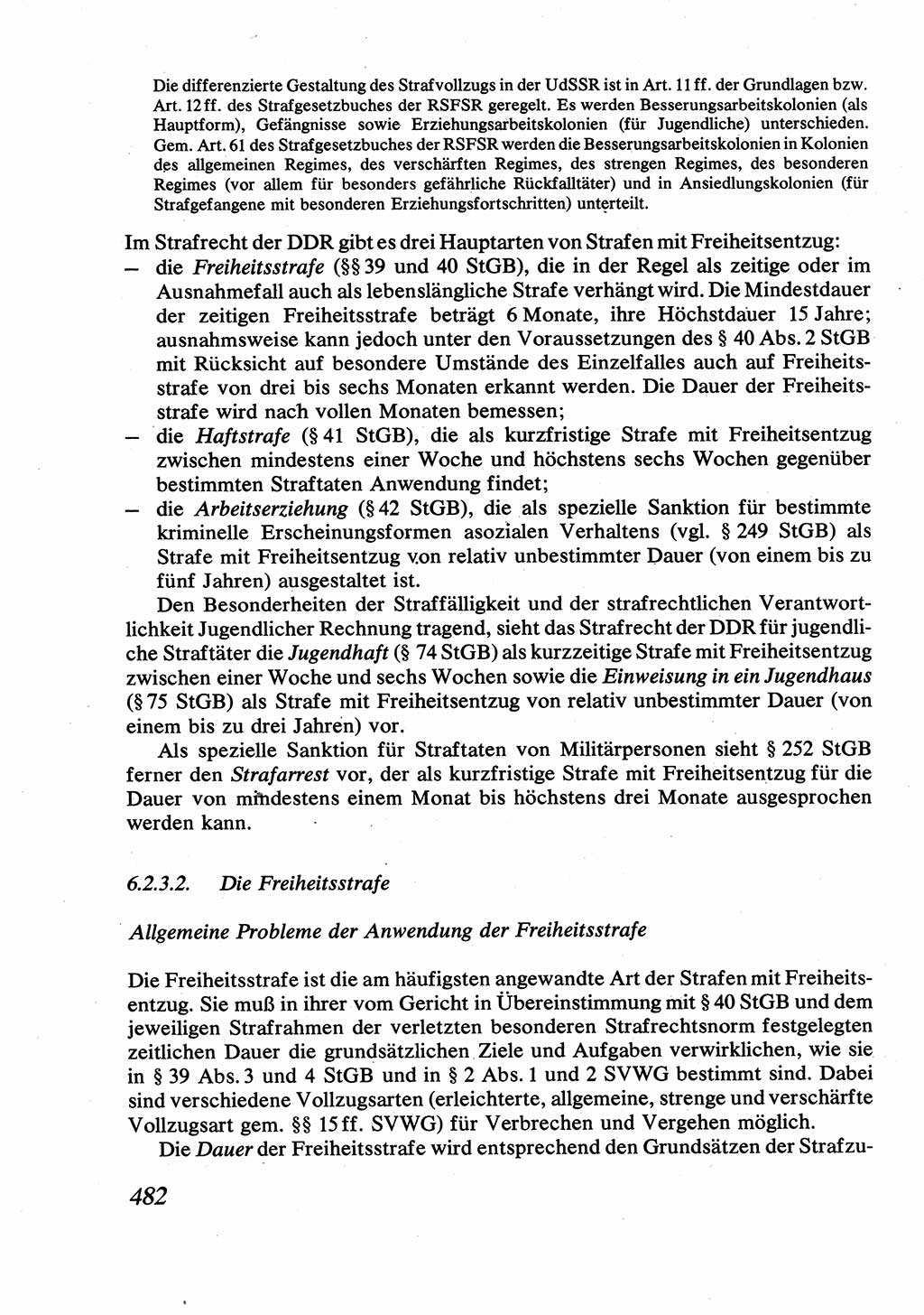 Strafrecht [Deutsche Demokratische Republik (DDR)], Allgemeiner Teil, Lehrbuch 1976, Seite 482 (Strafr. DDR AT Lb. 1976, S. 482)