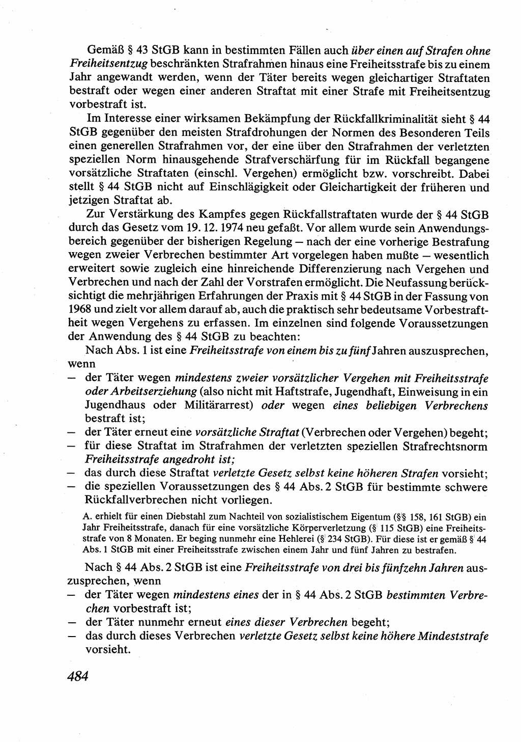 Strafrecht [Deutsche Demokratische Republik (DDR)], Allgemeiner Teil, Lehrbuch 1976, Seite 484 (Strafr. DDR AT Lb. 1976, S. 484)