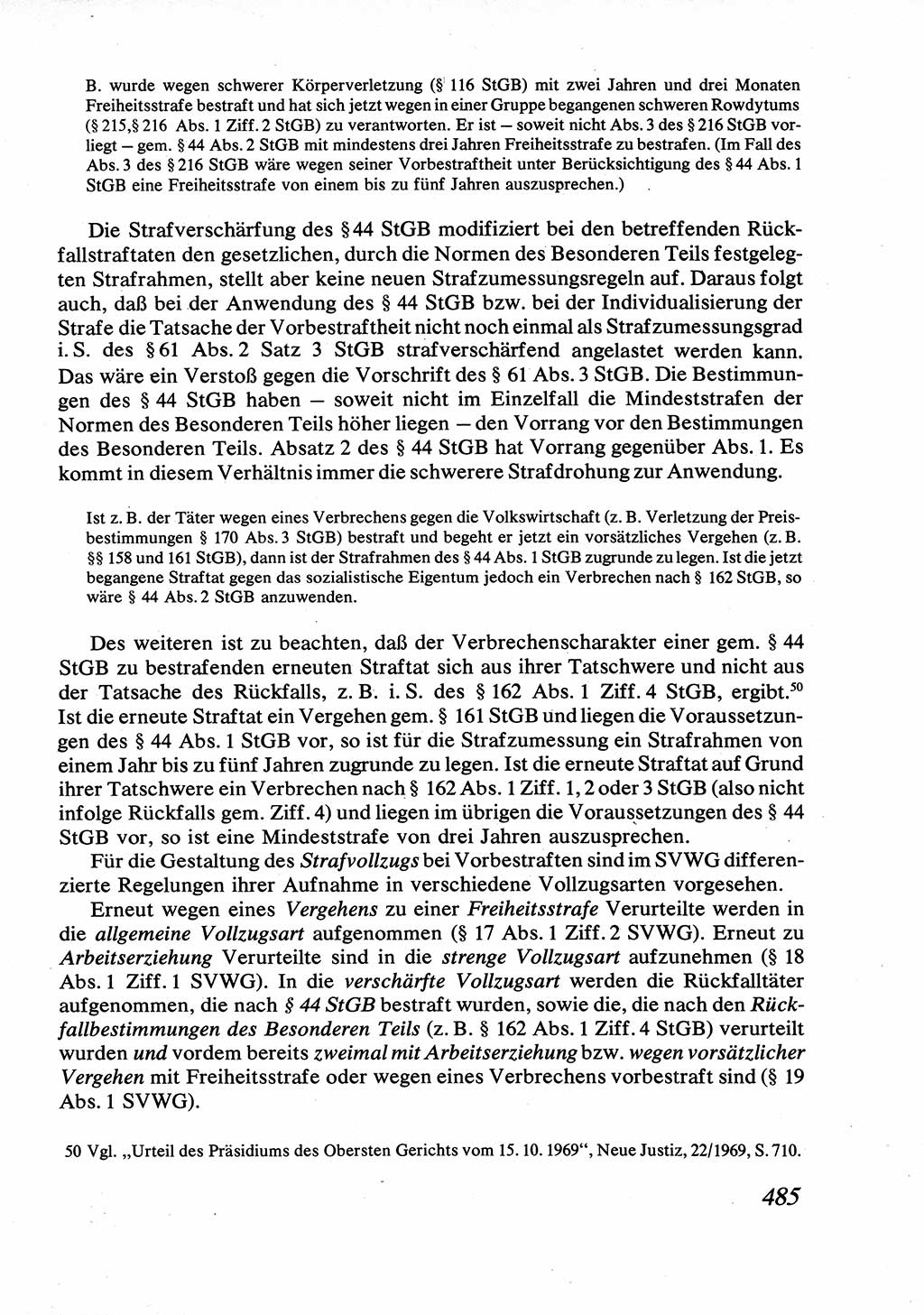 Strafrecht [Deutsche Demokratische Republik (DDR)], Allgemeiner Teil, Lehrbuch 1976, Seite 485 (Strafr. DDR AT Lb. 1976, S. 485)