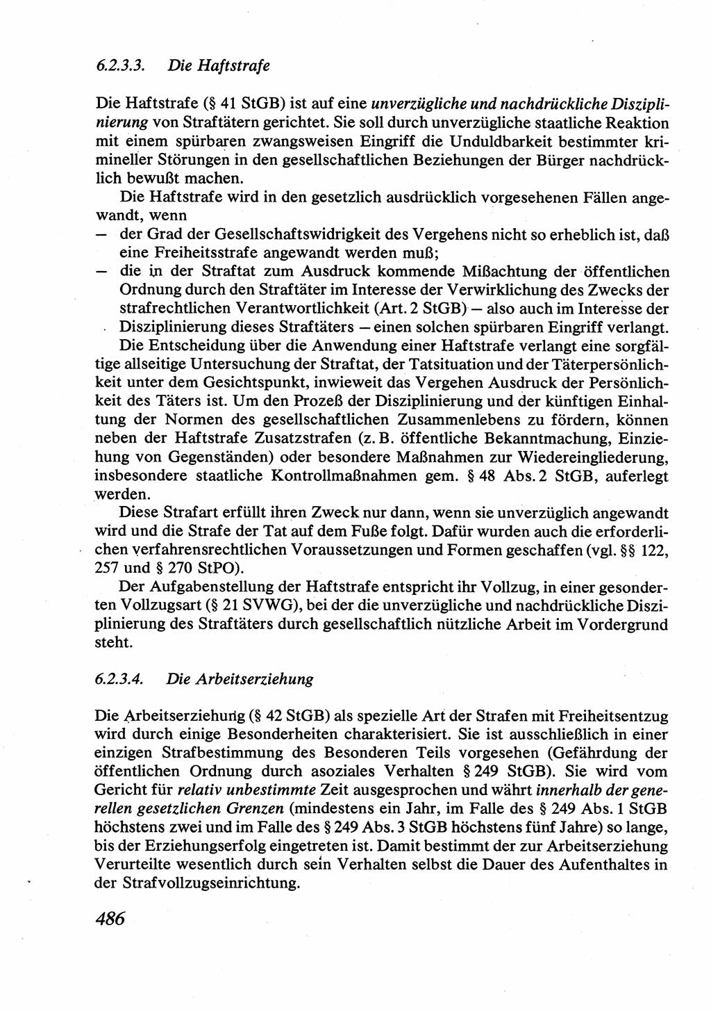 Strafrecht [Deutsche Demokratische Republik (DDR)], Allgemeiner Teil, Lehrbuch 1976, Seite 486 (Strafr. DDR AT Lb. 1976, S. 486)