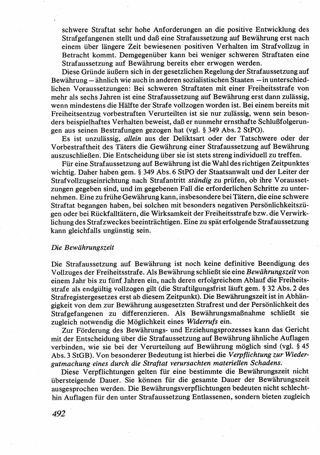 Strafrecht [Deutsche Demokratische Republik (DDR)], Allgemeiner Teil, Lehrbuch 1976, Seite 492 (Strafr. DDR AT Lb. 1976, S. 492)