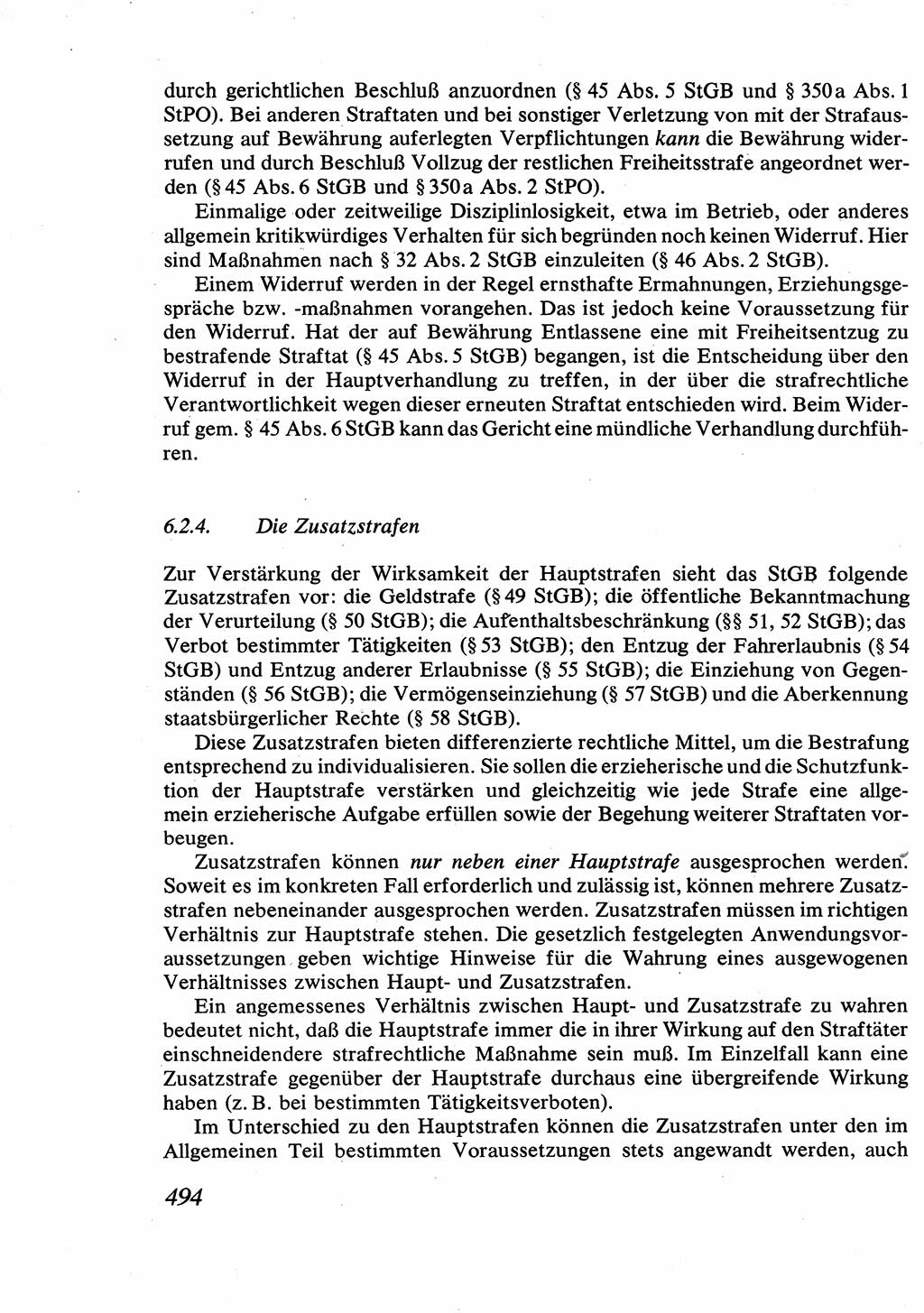 Strafrecht [Deutsche Demokratische Republik (DDR)], Allgemeiner Teil, Lehrbuch 1976, Seite 494 (Strafr. DDR AT Lb. 1976, S. 494)