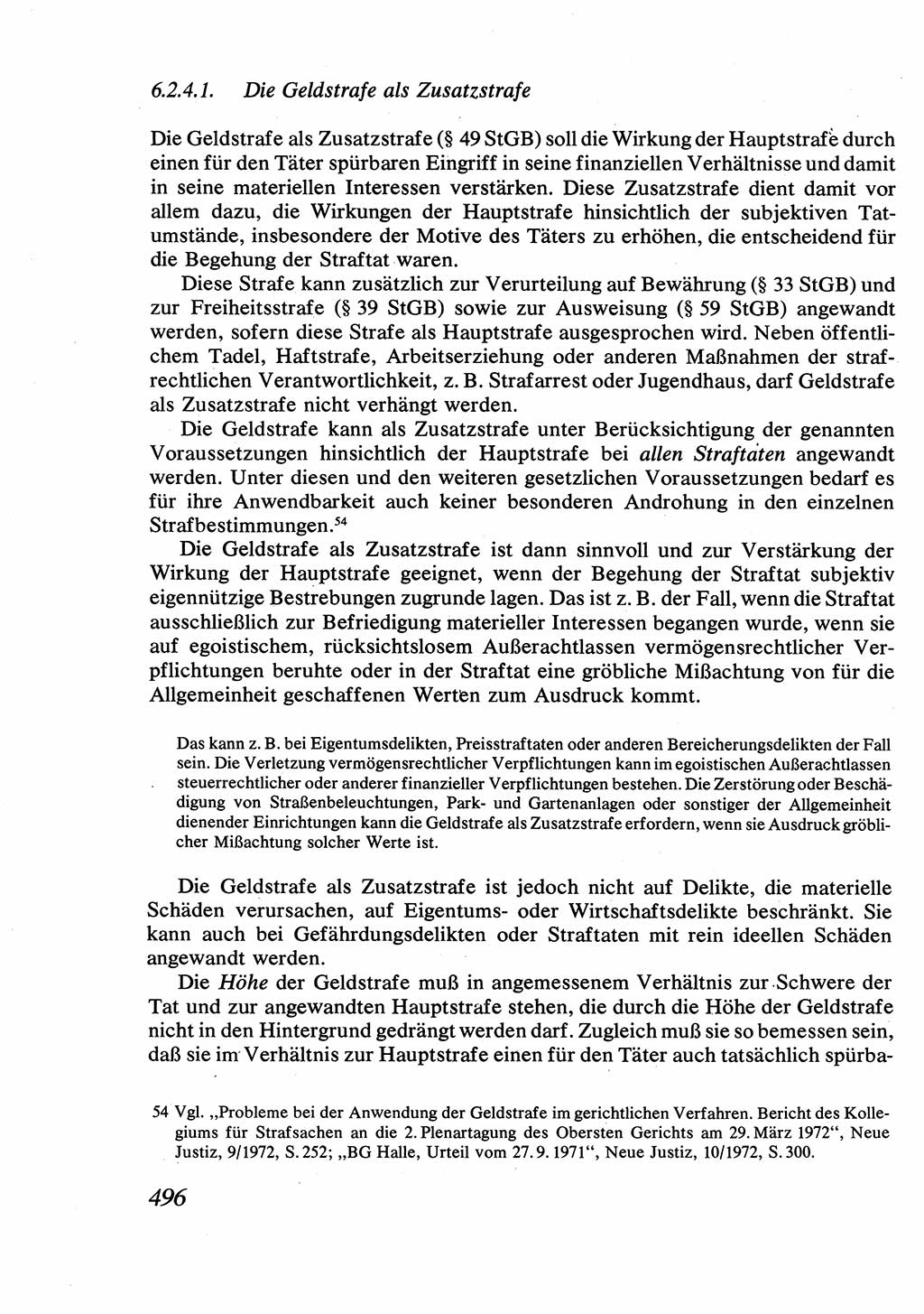 Strafrecht [Deutsche Demokratische Republik (DDR)], Allgemeiner Teil, Lehrbuch 1976, Seite 496 (Strafr. DDR AT Lb. 1976, S. 496)