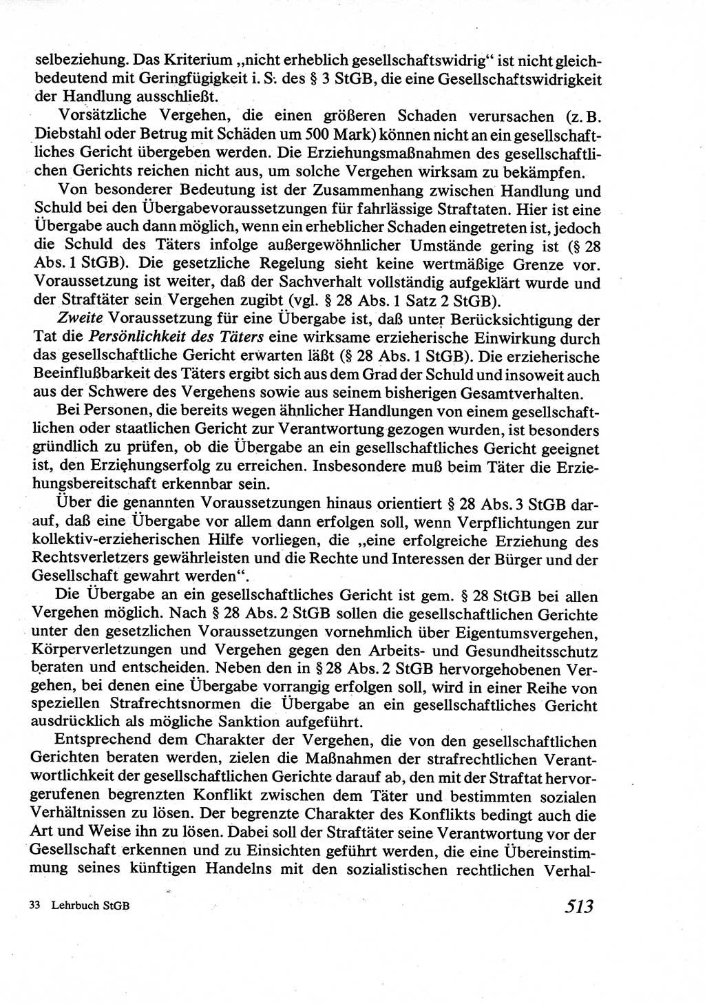 Strafrecht [Deutsche Demokratische Republik (DDR)], Allgemeiner Teil, Lehrbuch 1976, Seite 513 (Strafr. DDR AT Lb. 1976, S. 513)