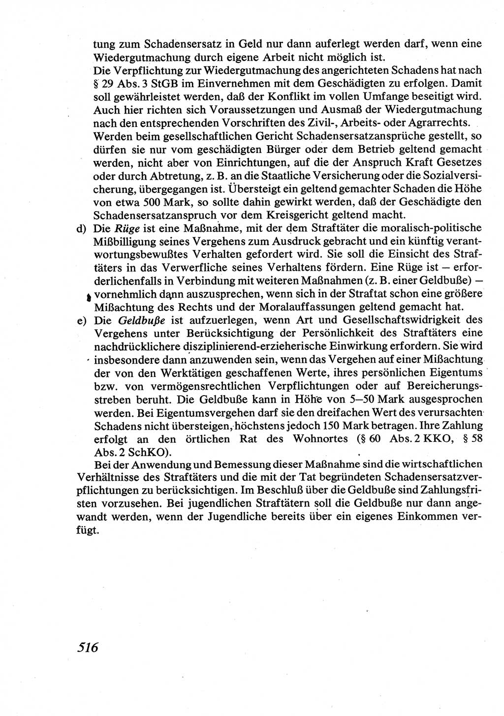 Strafrecht [Deutsche Demokratische Republik (DDR)], Allgemeiner Teil, Lehrbuch 1976, Seite 516 (Strafr. DDR AT Lb. 1976, S. 516)