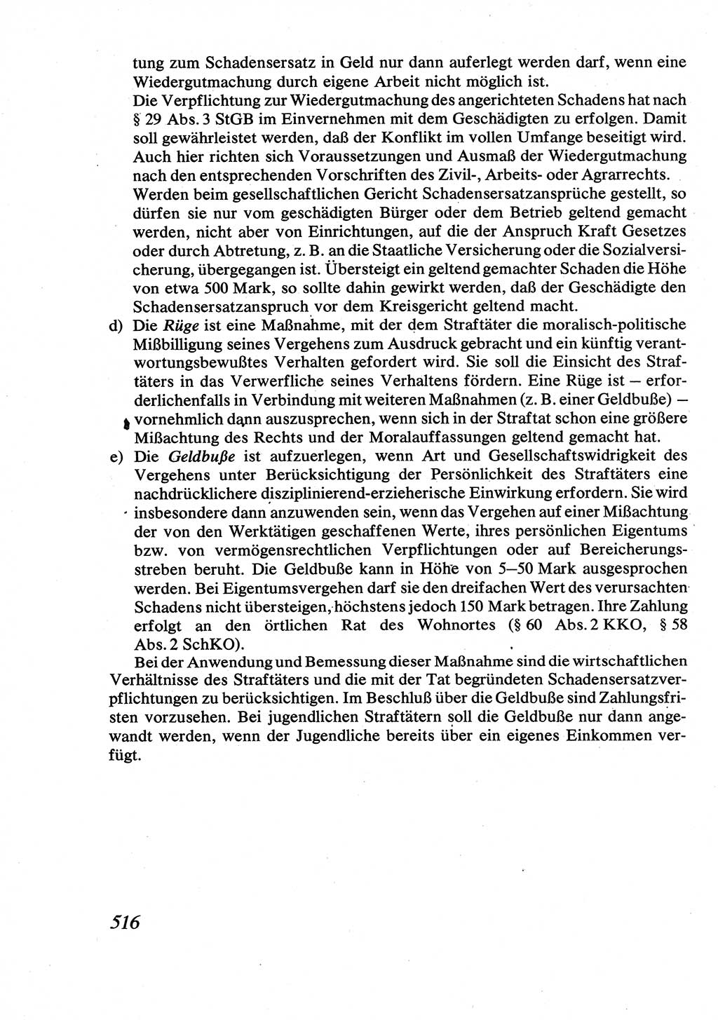 Strafrecht [Deutsche Demokratische Republik (DDR)], Allgemeiner Teil, Lehrbuch 1976, Seite 516 (Strafr. DDR AT Lb. 1976, S. 516)