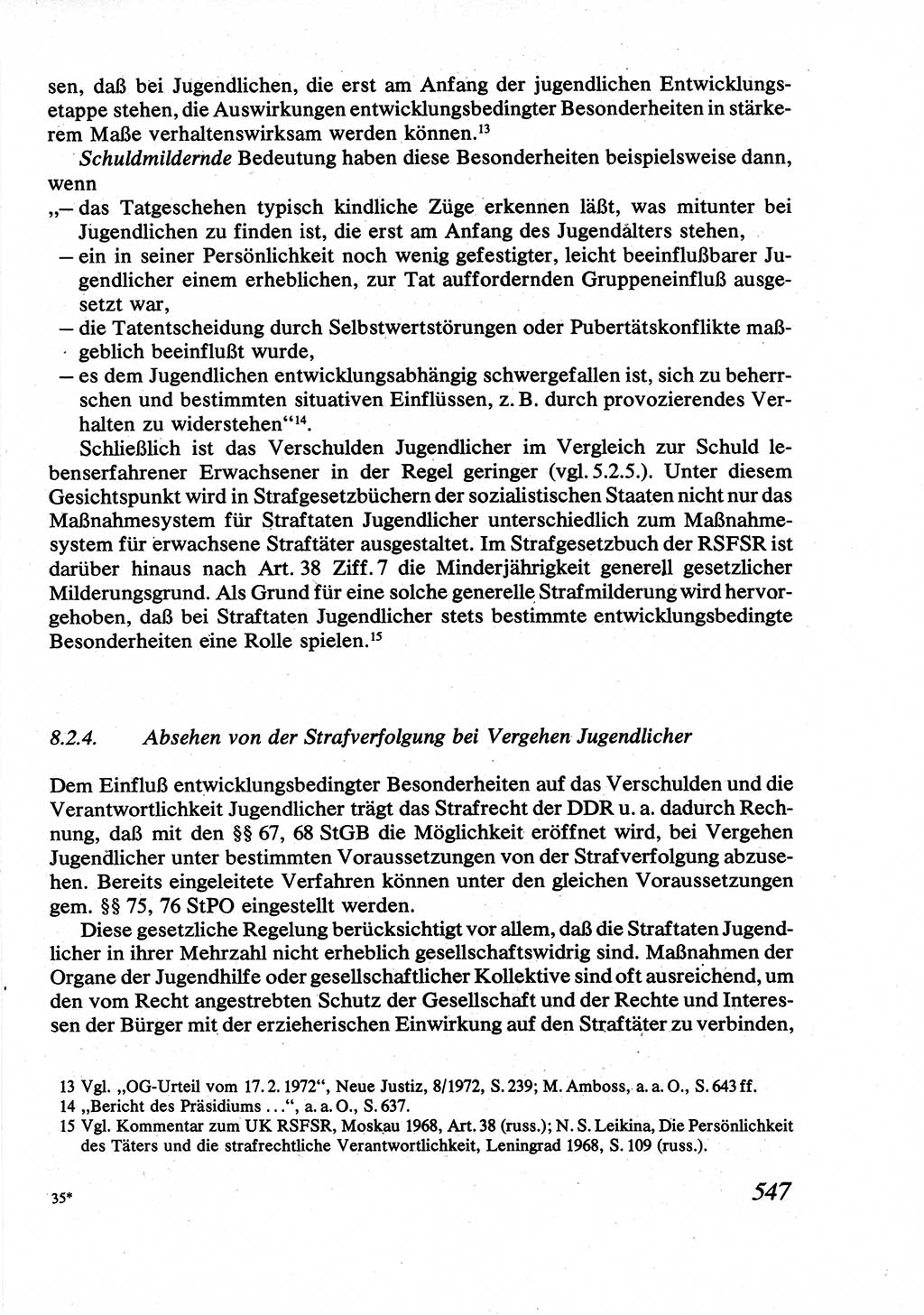 Strafrecht [Deutsche Demokratische Republik (DDR)], Allgemeiner Teil, Lehrbuch 1976, Seite 547 (Strafr. DDR AT Lb. 1976, S. 547)