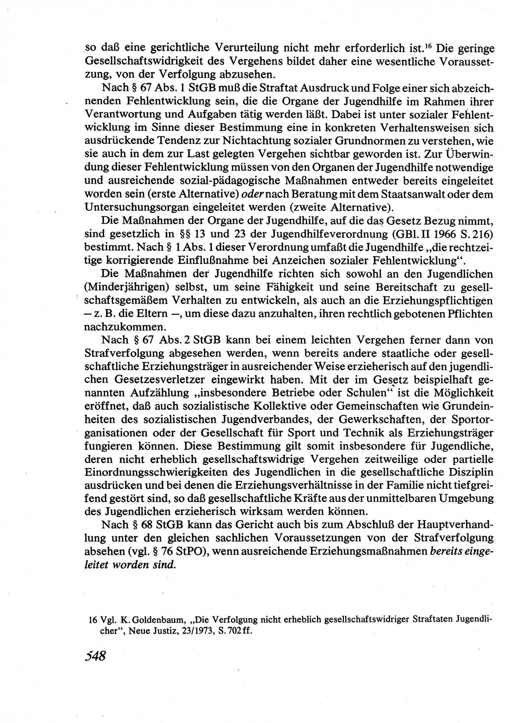 Strafrecht [Deutsche Demokratische Republik (DDR)], Allgemeiner Teil, Lehrbuch 1976, Seite 548 (Strafr. DDR AT Lb. 1976, S. 548)