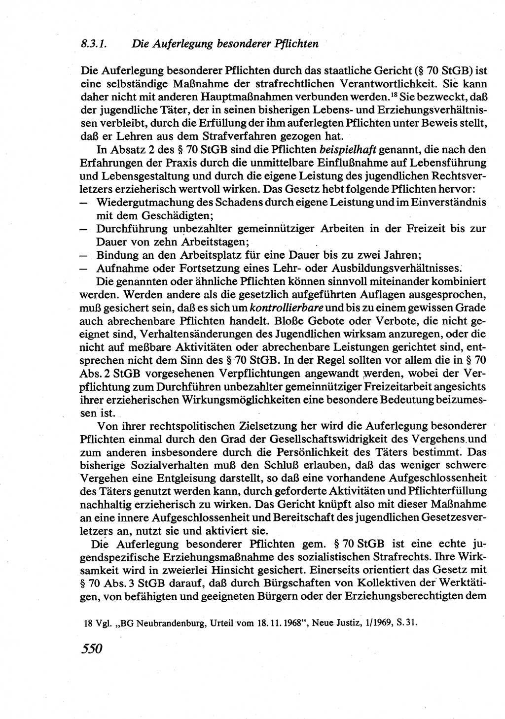 Strafrecht [Deutsche Demokratische Republik (DDR)], Allgemeiner Teil, Lehrbuch 1976, Seite 550 (Strafr. DDR AT Lb. 1976, S. 550)