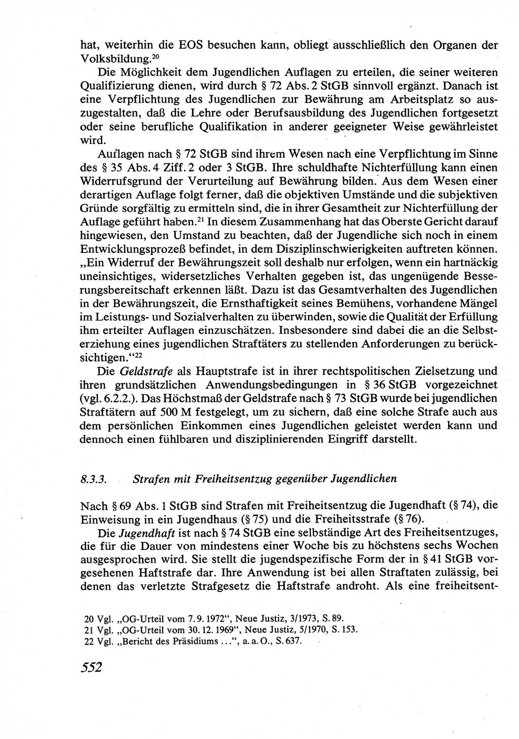 Strafrecht [Deutsche Demokratische Republik (DDR)], Allgemeiner Teil, Lehrbuch 1976, Seite 552 (Strafr. DDR AT Lb. 1976, S. 552)