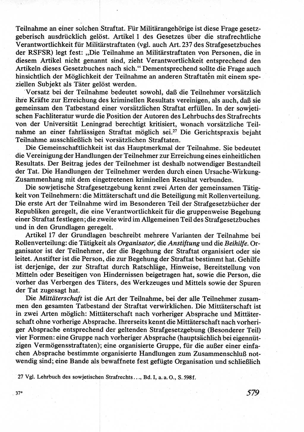 Strafrecht [Deutsche Demokratische Republik (DDR)], Allgemeiner Teil, Lehrbuch 1976, Seite 579 (Strafr. DDR AT Lb. 1976, S. 579)